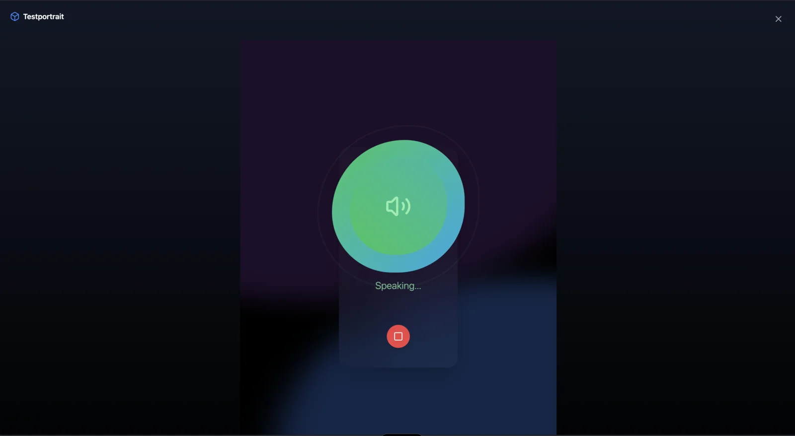 Voice assessment conversation screen. No assessment responses shown.